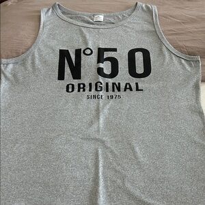 Gray Tank Top with Black Graphic